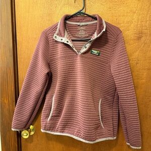 L.L. Bean Women's Mauve Quilted Snap-Trim Pullover